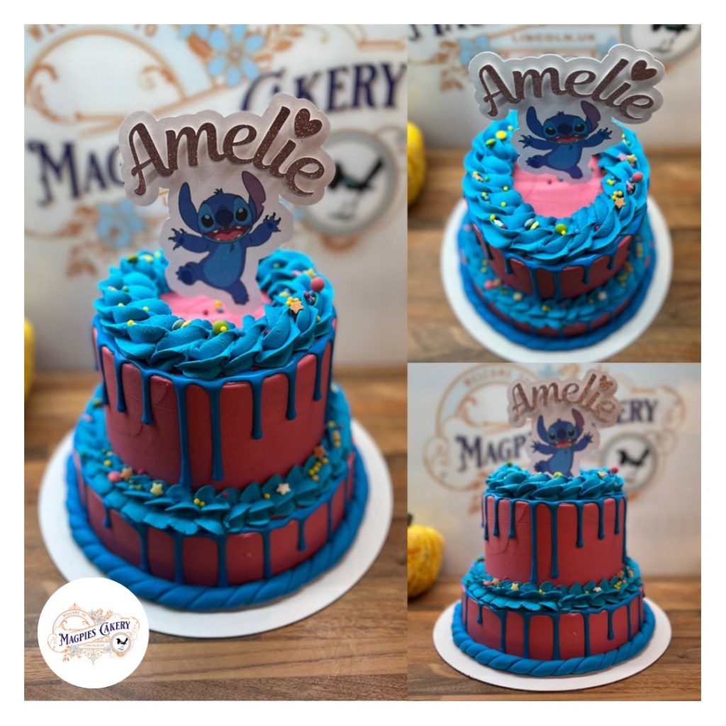 Stitch birthday drip cake, cake maker & decorator, Lincoln & Newark