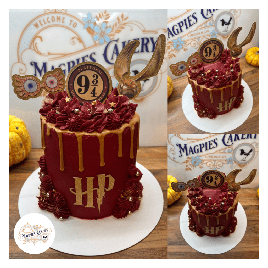 Harry Potter inspired birthday drip cake, cake maker & decorator, Lincoln & Newark
