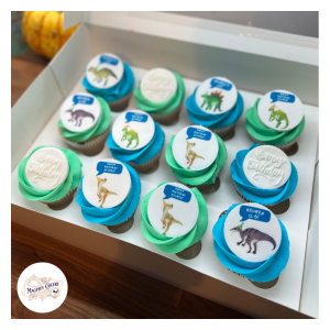 Dinosaur cupcakes, made to order, local cake maker & decorator, Lincoln & Newark