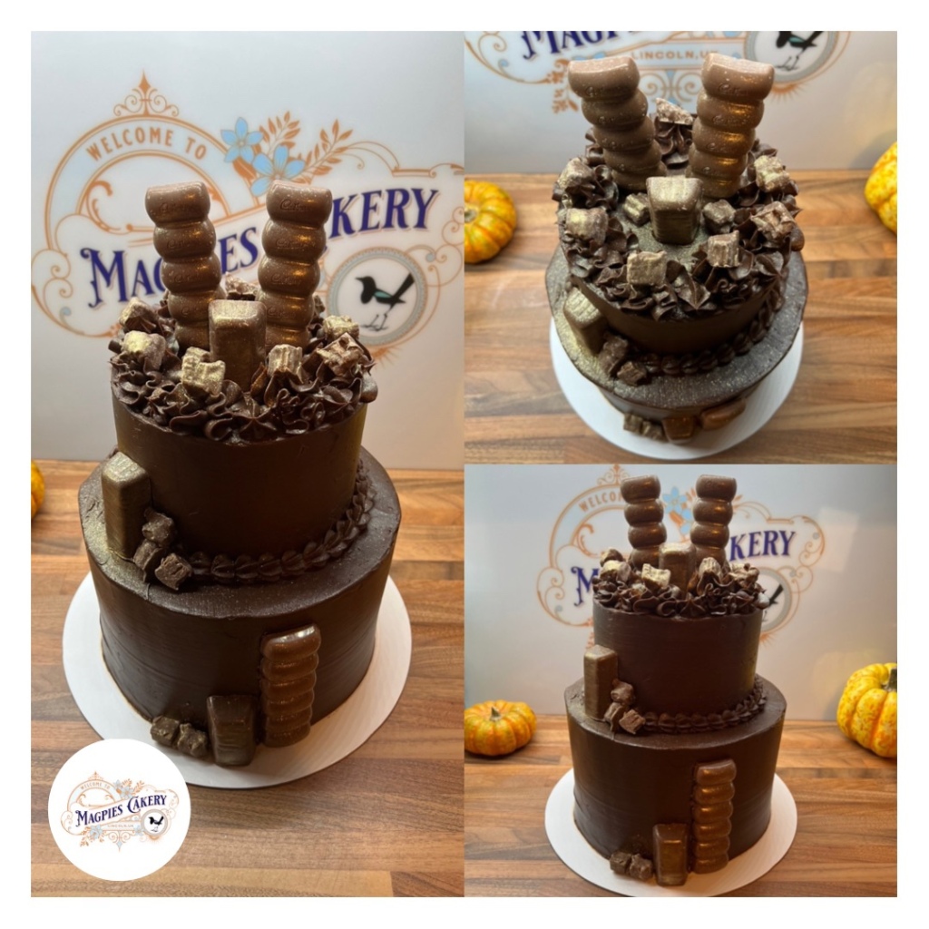Two tier chocolate birthday cake, cake maker & decorator, Lincoln & Newark