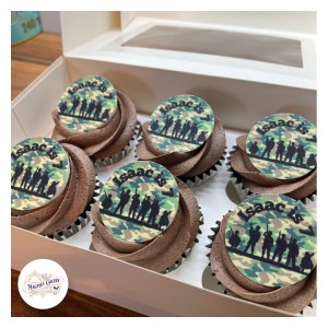 Army inspired chocolate birthday cupcakes, Magpies Cakery, cake maker & decorator, Lincoln & Newark