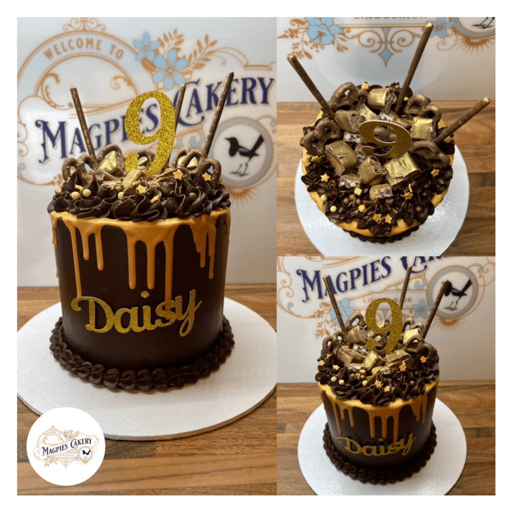 Chocolate 9th birthday drip cake, cake maker & decorator, Lincoln & Newark