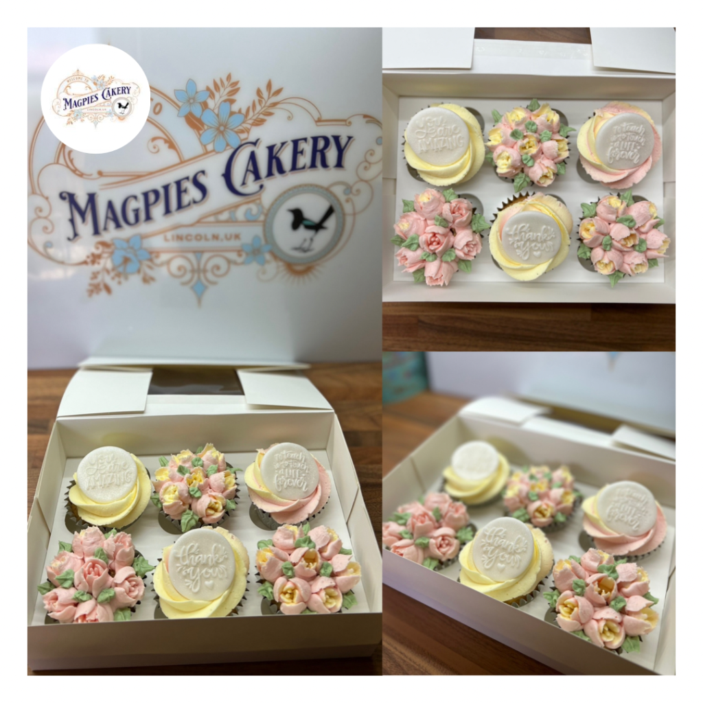 Flower cupcakes, Magpies Cakery, cake maker & decorator, Lincoln & Newark