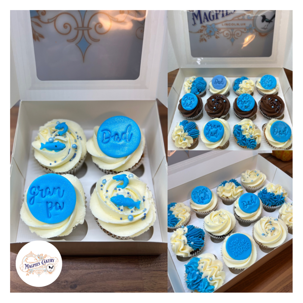 Blue buttercream Fathers Day cupcakes, cake maker & decorator, Lincoln & Newark