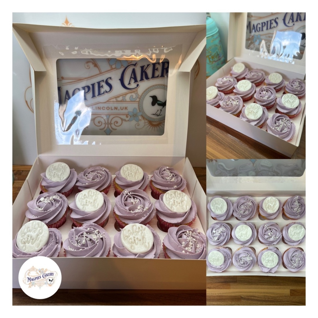 Lilac buttercream baby shower cupcakes, cake maker & decorator, Lincoln & Newark