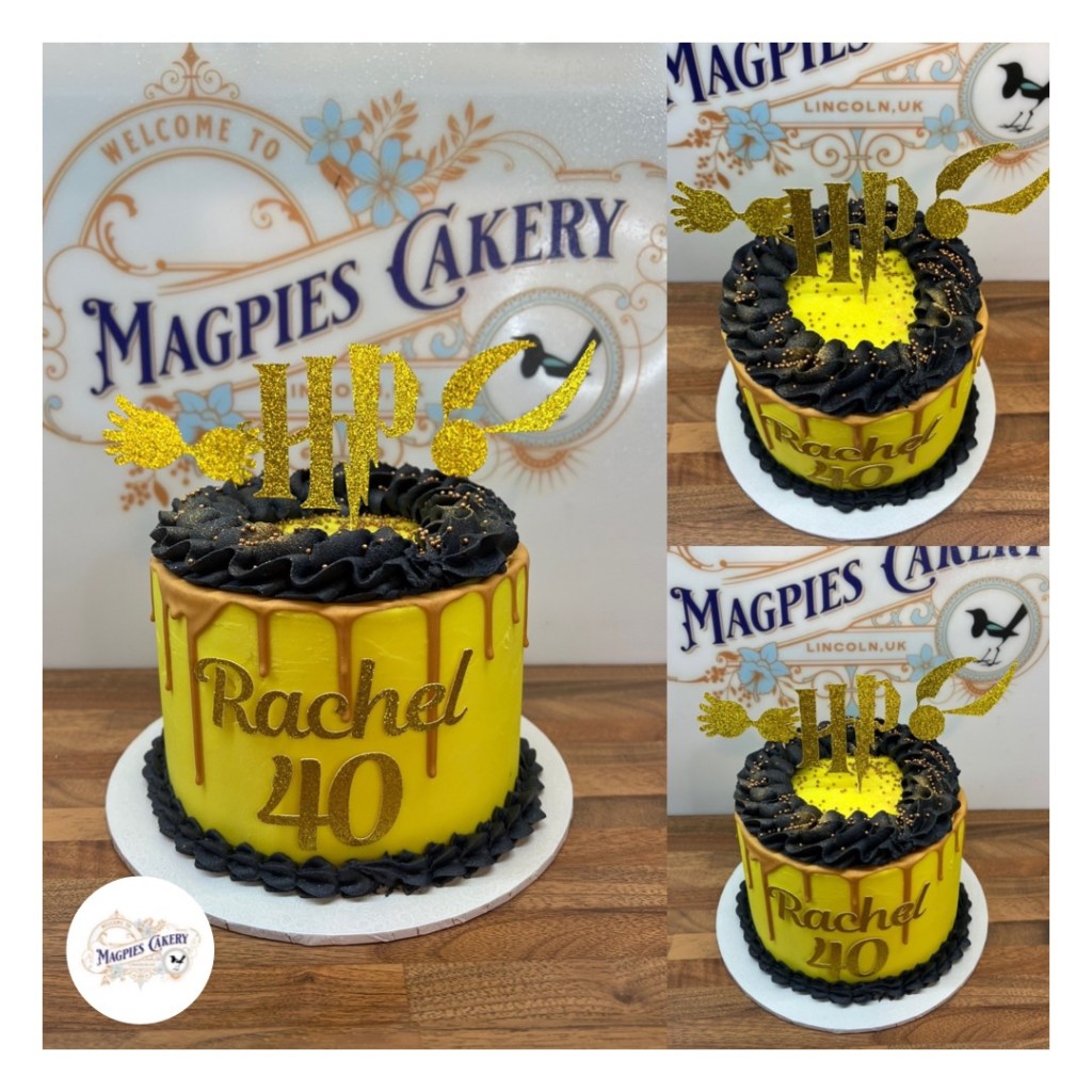 Harry Potter inspired 40th birthday drip cake, cake maker & decorator, Lincoln & Newark