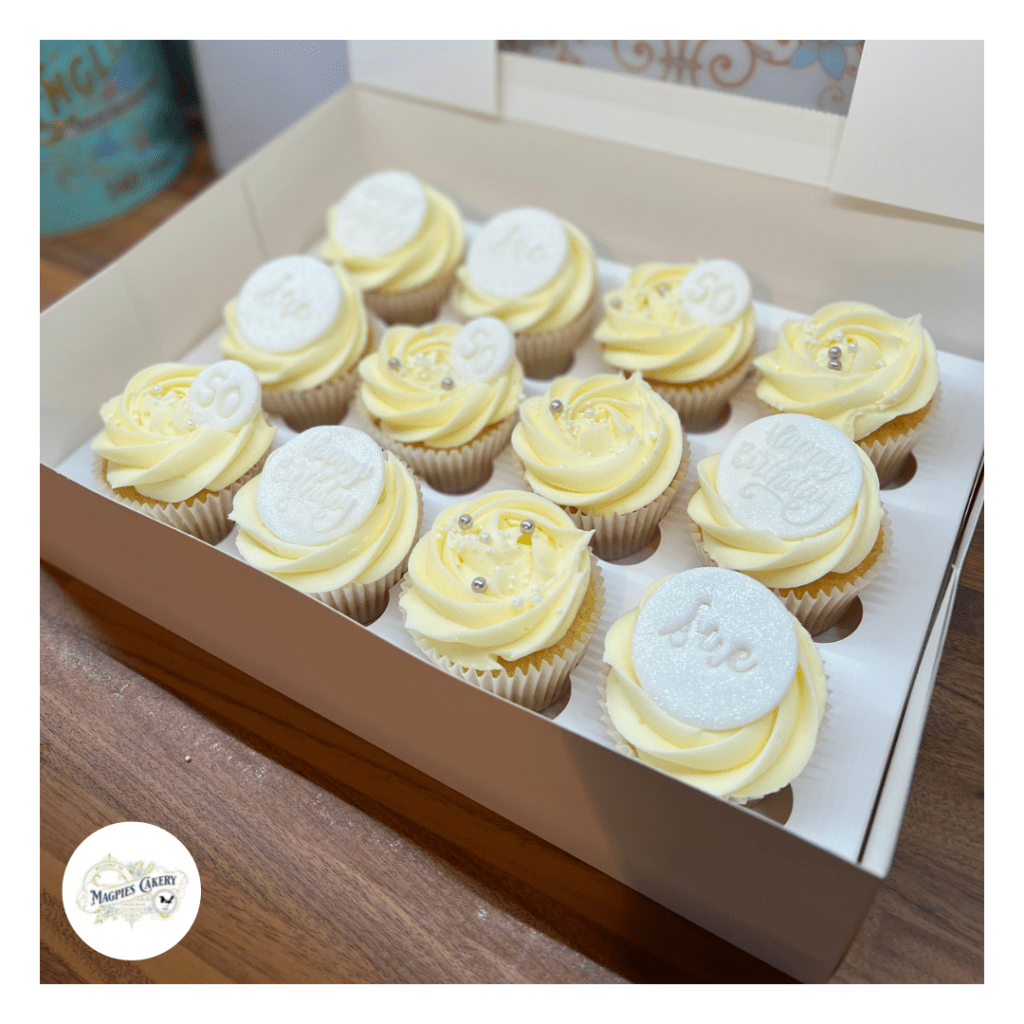 Buttercream 50th birthday cupcakes, cake maker & decorator, Lincoln & Newark