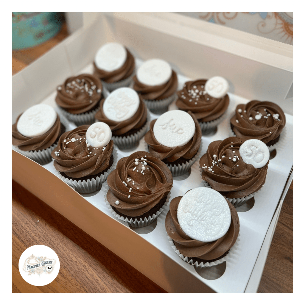 Chocolate 50th birthday cupcakes, cake maker & decorator, Lincoln & Newark