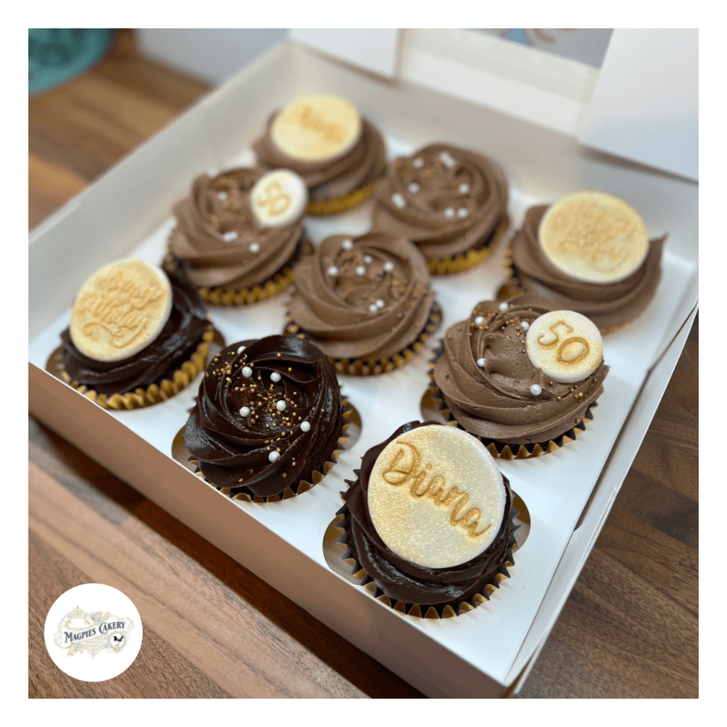 Chocolate 50th birthday cupcakes, cake maker & decorator, Lincoln & Newark