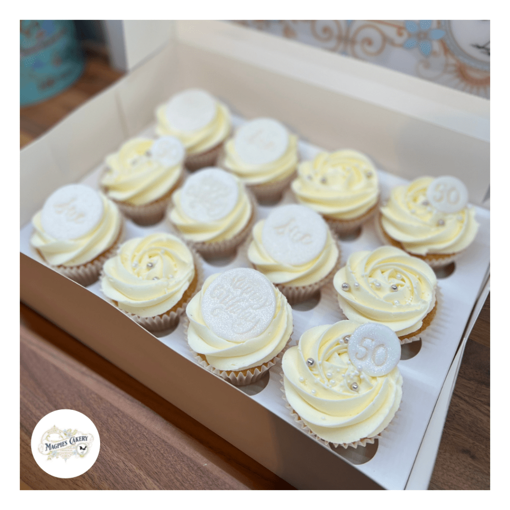 Buttercream 50th birthday cupcakes, cake maker & decorator, Lincoln & Newark