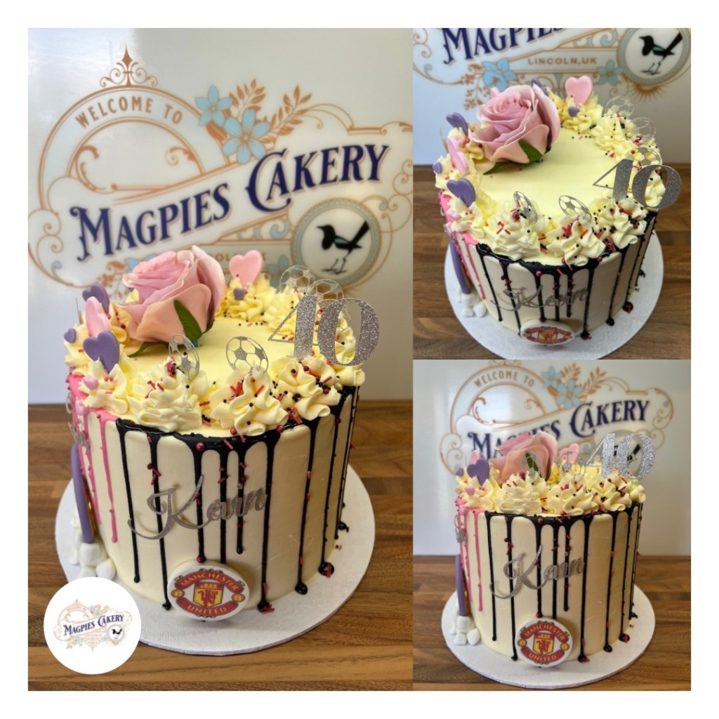 Joint birthday drip cake, cake maker & decorator, Lincoln & Newark