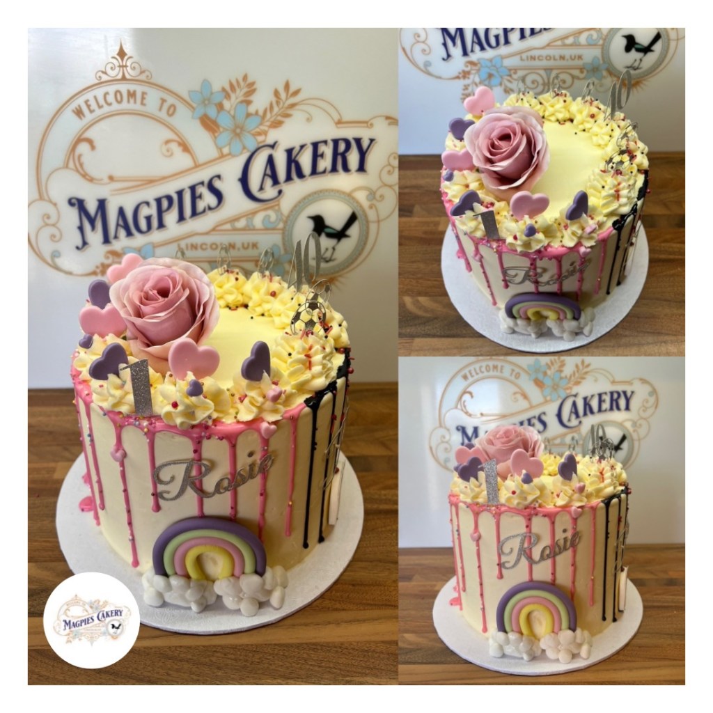 Joint birthday drip cake, cake maker & decorator, Lincoln & Newark