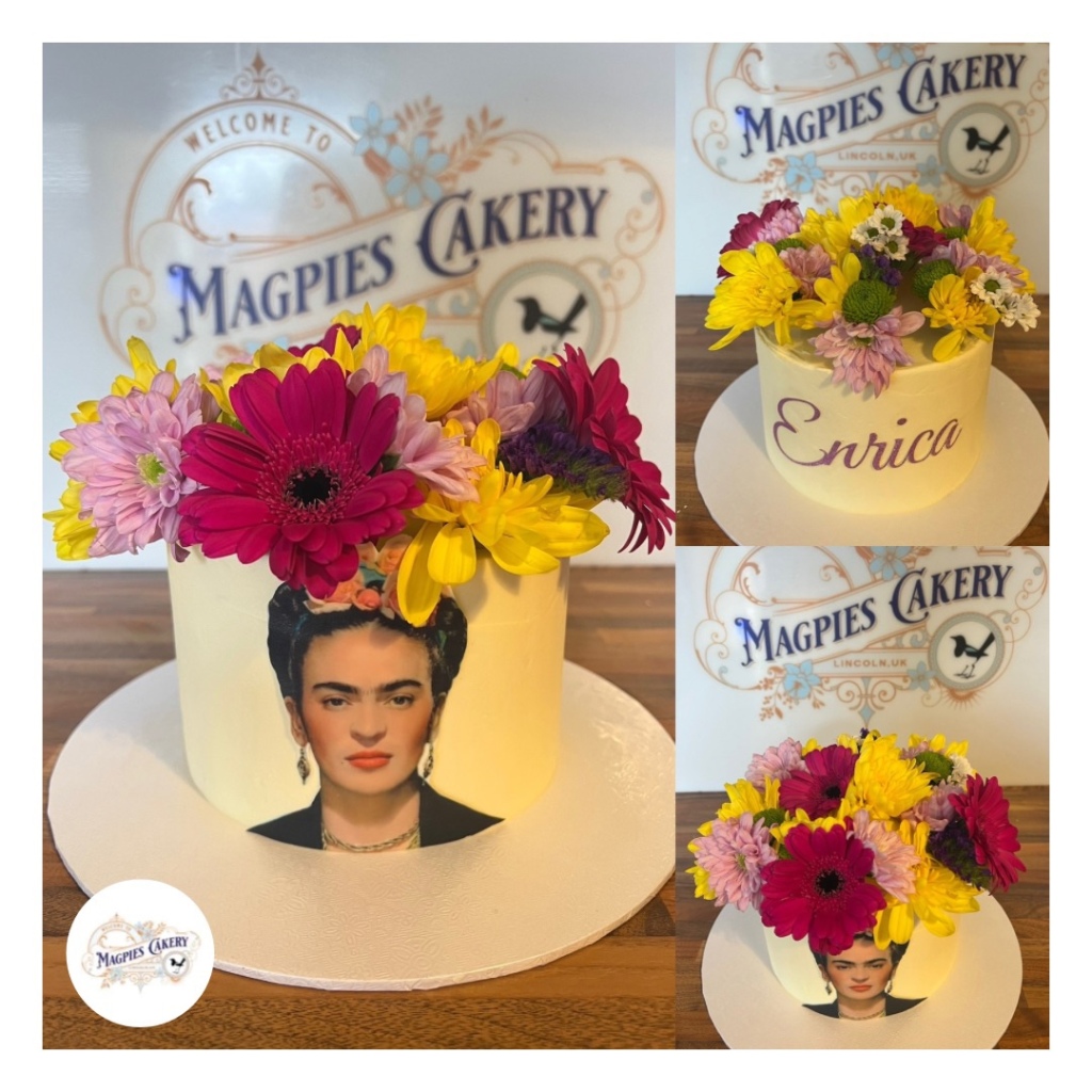 Frida Kahlo inspired birthday cake, Magpies Cakery, cake maker & decorator, Lincoln & Newark