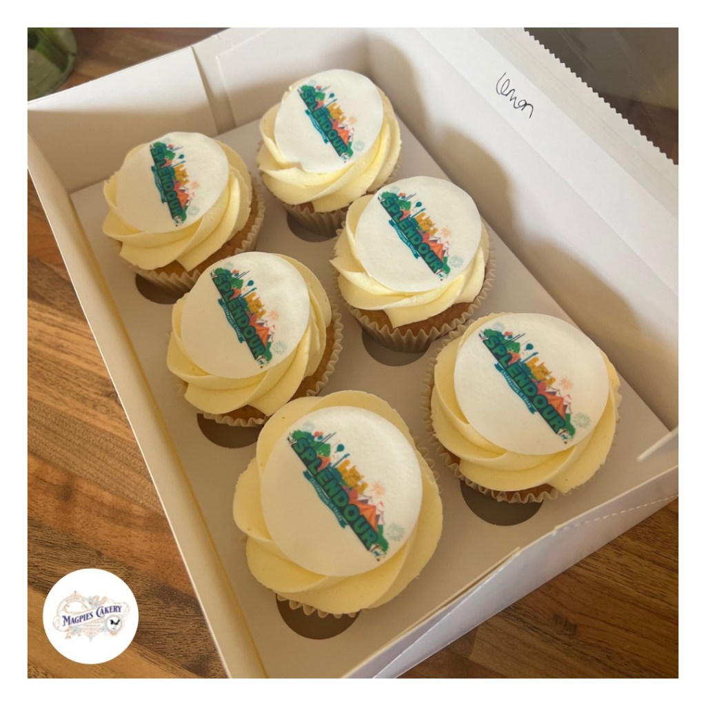 Printed icing logo cupcakes, Magpies Cakery, cake maker & decorator, Lincoln & Newark