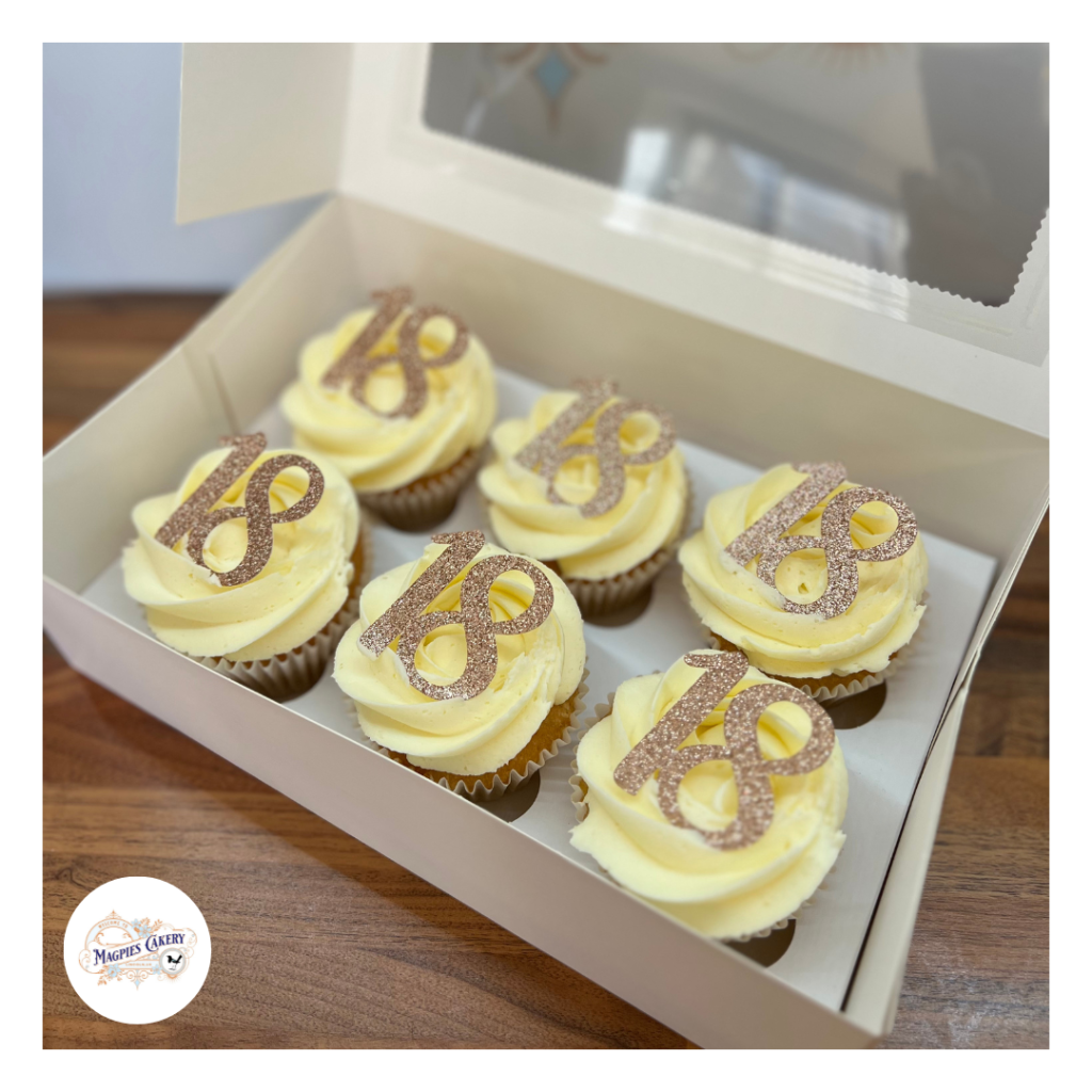 18th birthday cupcakes. Magpies Cakery, cake maker & decorator, Lincoln & Newark UK