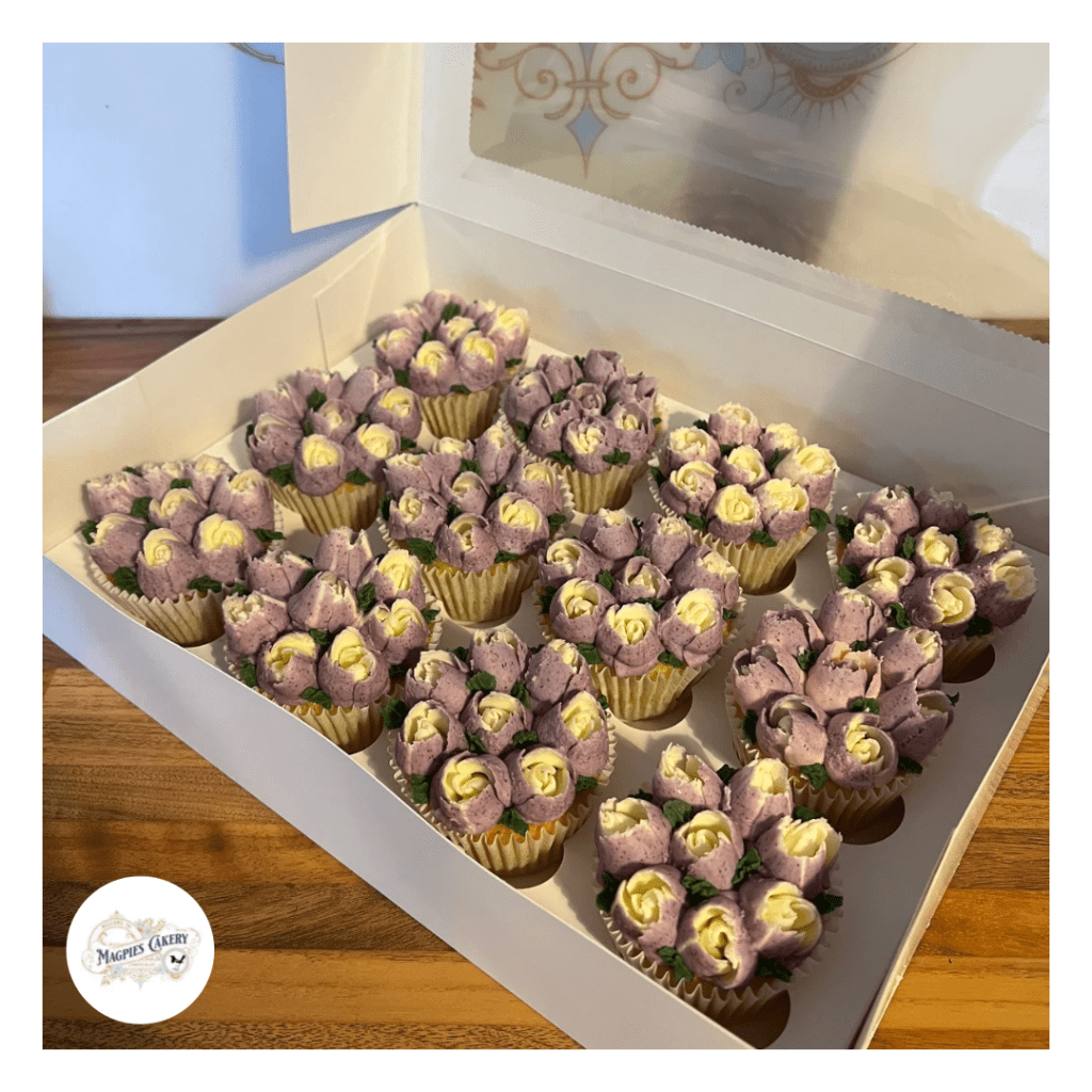 Floral birthday cupcakes, Magpies Cakery, cake maker & decorator, Lincoln & Newark