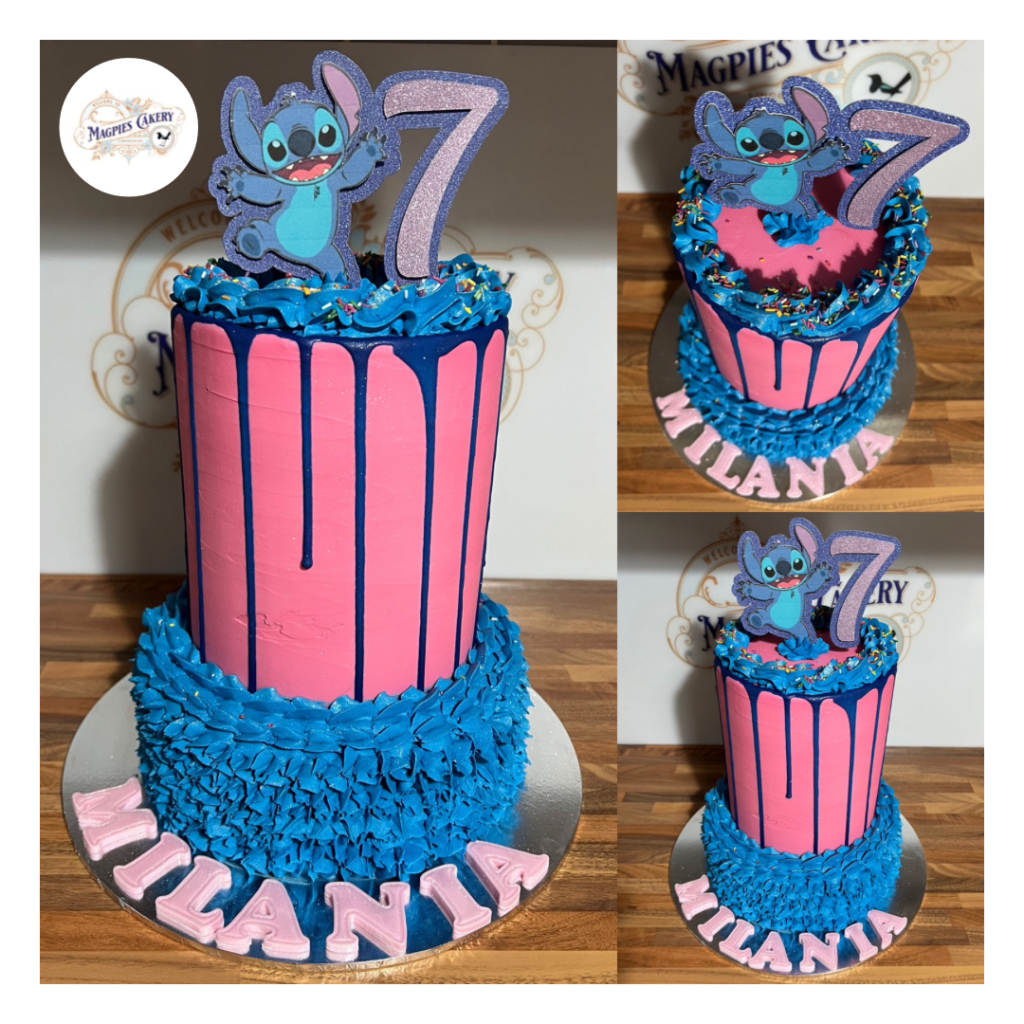 Stitch inspired birthday drip cake, cake maker & decorator, Lincoln & Newark