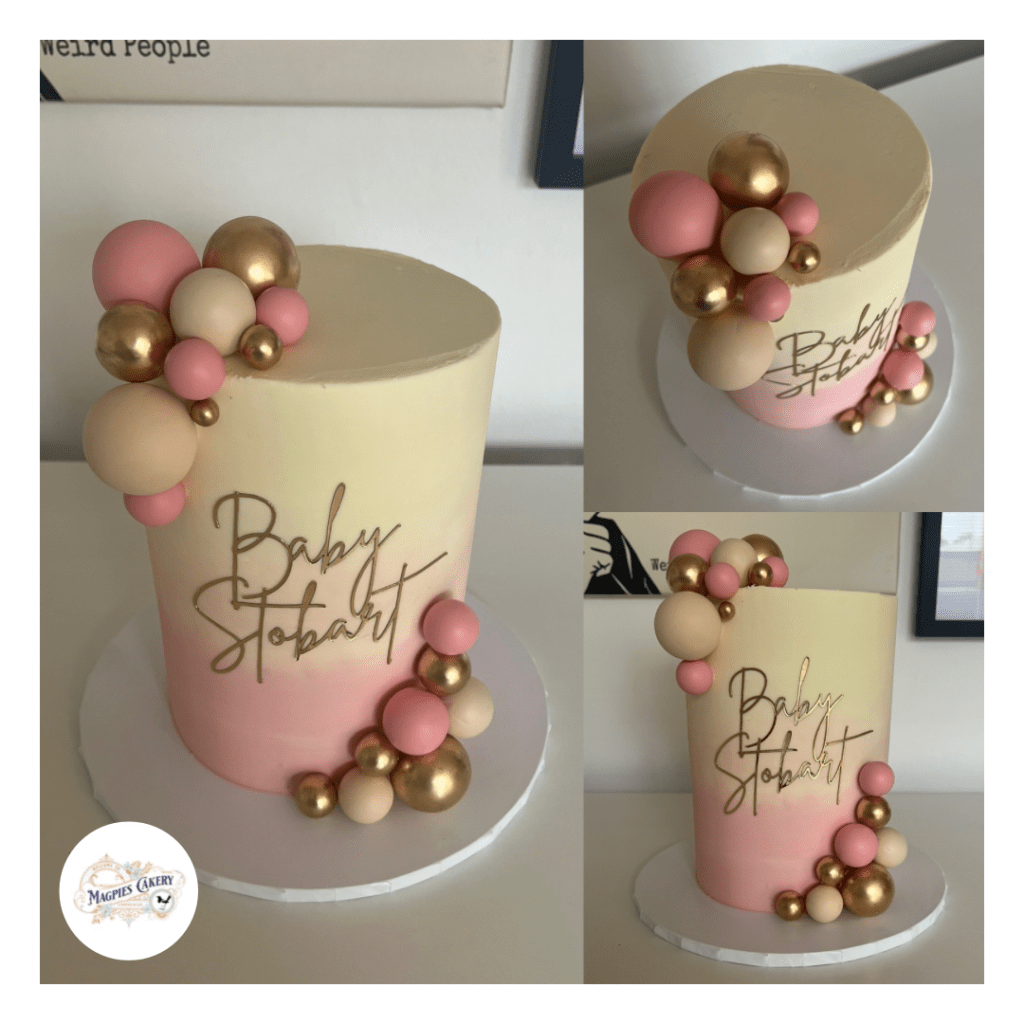 Pink ombre buttercream finish baby shower cake. Cake maker & decorator, Lincoln & Newark
